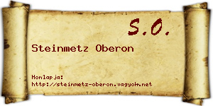 Steinmetz Oberon névjegykártya